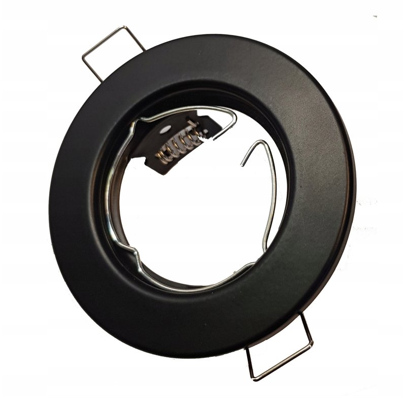 OPRAWA HALOGENOWA sufitowa wpuszczana LED STAŁA CZARNA + GNIAZDO GU10