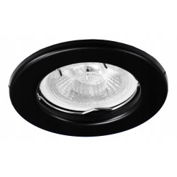 OPRAWA HALOGENOWA sufitowa wpuszczana LED STAŁA CZARNA + GNIAZDO GU10