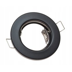 OPRAWA HALOGENOWA sufitowa wpuszczana LED STAŁA CZARNA + GNIAZDO GU10