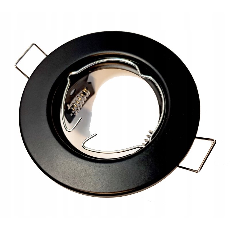 OPRAWA HALOGENOWA sufitowa wpuszczana LED STAŁA CZARNA + GNIAZDO GU10