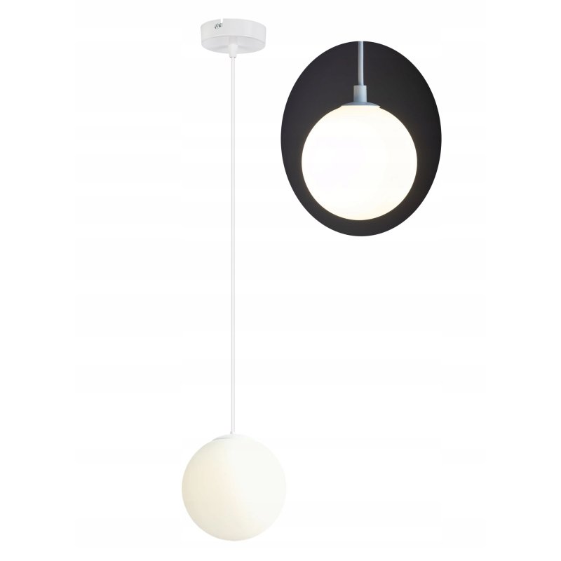 LAMPA WISZĄCA ZWIS ŻYRANDOL SUFITOWY LOFT SZKLANY KLOSZ KULA NA 1 LED E27