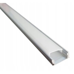 Profil ALUMINIOWY nawierzchniowy srebrny do taśm LED 2m + klosz mleczny