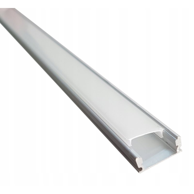 Profil ALUMINIOWY nawierzchniowy srebrny do taśm LED 2m + klosz mleczny