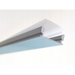 Profil ALUMINIOWY nawierzchniowy srebrny do taśm LED 2m + klosz mleczny