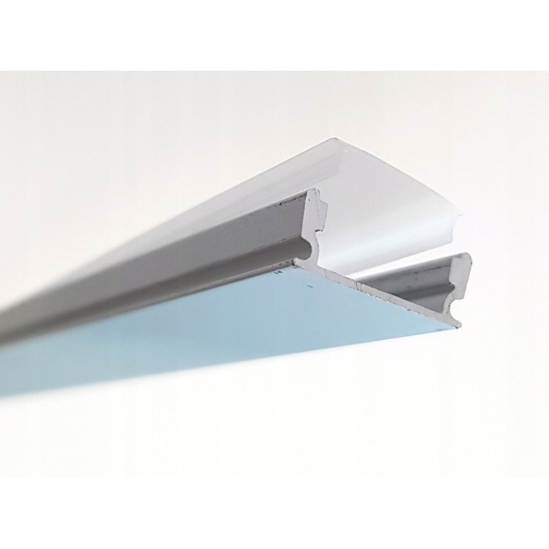 Profil ALUMINIOWY nawierzchniowy srebrny do taśm LED 2m + klosz mleczny