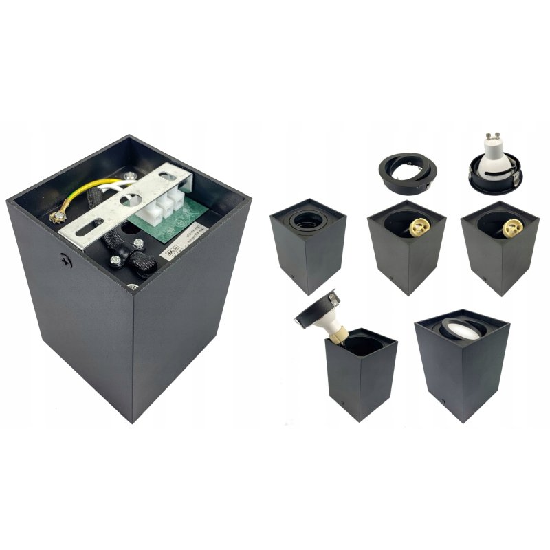 OPRAWA NATYNKOWA HALOGENOWA TUBA LED RUCHOMA +GU10 CZARNA