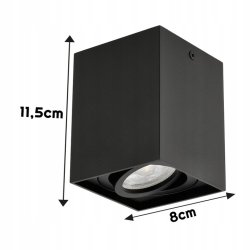 OPRAWA NATYNKOWA HALOGENOWA TUBA LED RUCHOMA +GU10 CZARNA