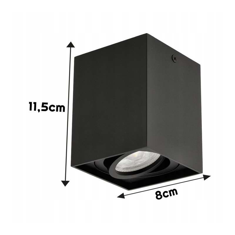 OPRAWA NATYNKOWA HALOGENOWA TUBA LED RUCHOMA +GU10 CZARNA