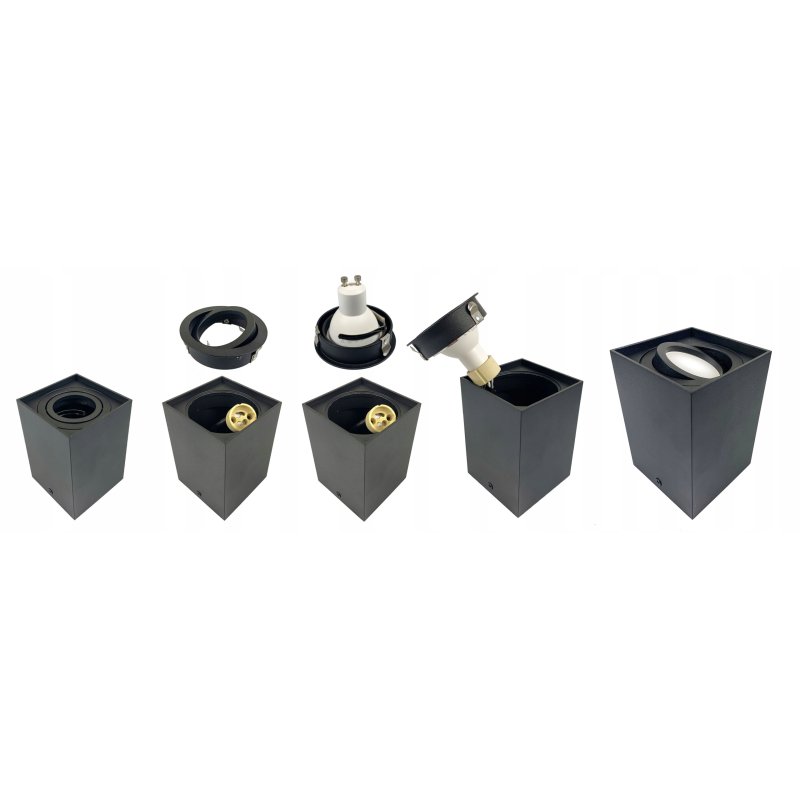 OPRAWA NATYNKOWA HALOGENOWA TUBA LED RUCHOMA +GU10 CZARNA