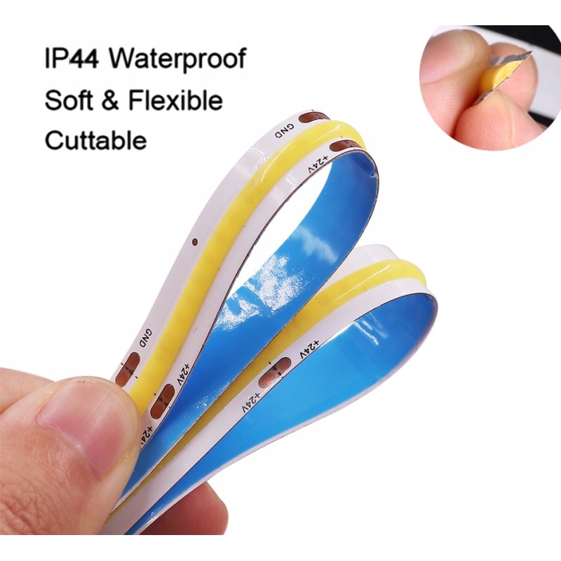 TAŚMA LED COB 12V 480diod/mb PRO 10w/m neon KOLOR ZIELONA green 1m LINIA