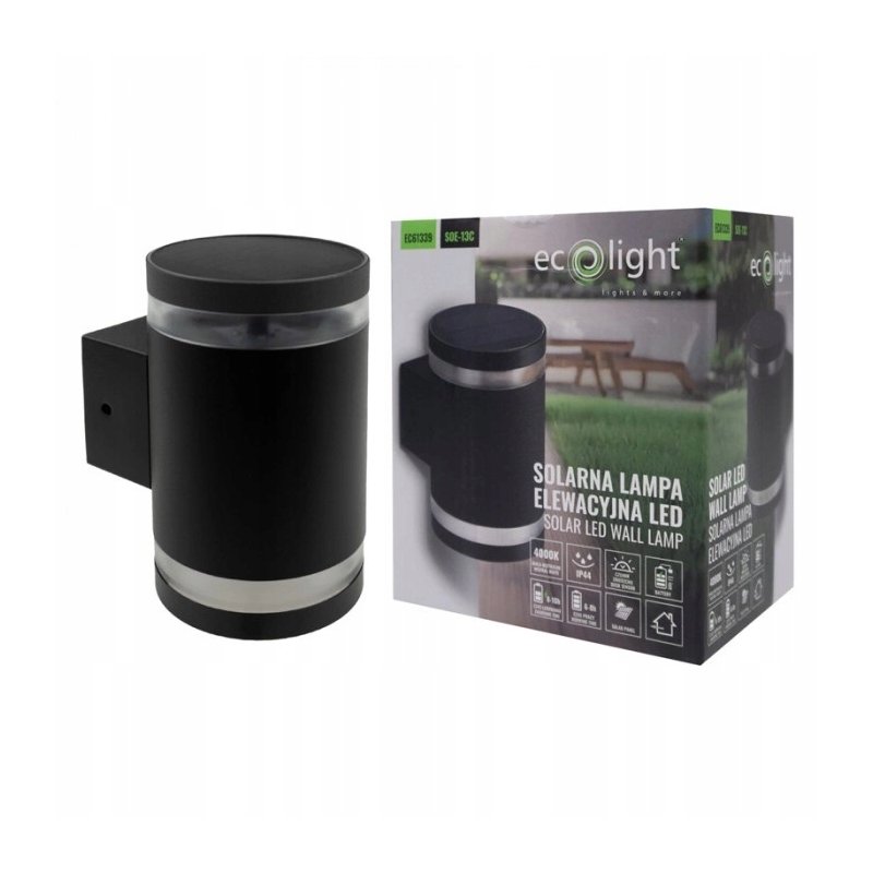 Lampa PREMIUM Elewacyjna Solarna Ogrodowa Kinkiet solarny LED NW góra dół