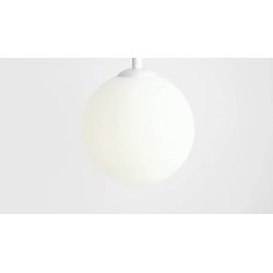 Lampa kinkiet ścienny stały BIAŁY prosty LOFT klosz SZKLANY KULA na 1x E27