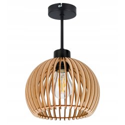 Lampa stała sufitowa plafon żyrandol LOFT klosz kula 36 Drewno na 1x e27