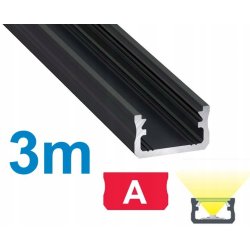 PROFIL ALUMINIOWY NAWIERZCHNIOWY typ A czarny do taśm LED 3m
