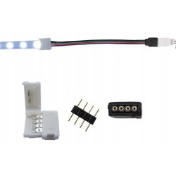 Złączka do taśmy LED RGB 10mm z kablem 4-PIN męska