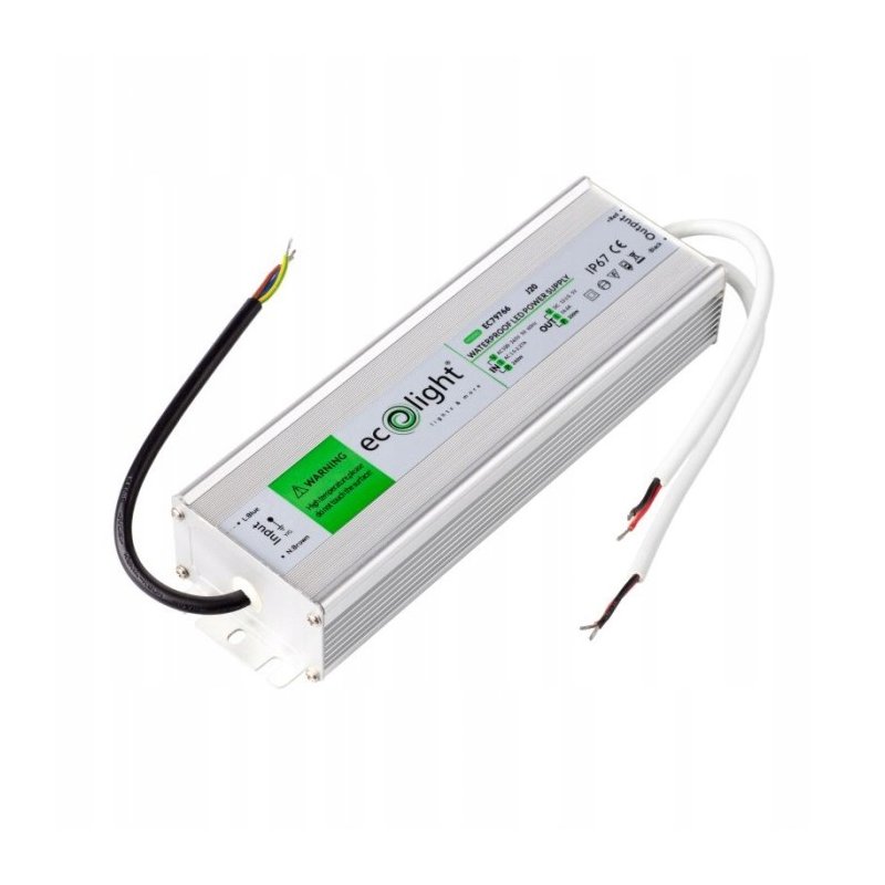 Zasilacz 12V 200W 16,6A wodoodporny taśm LED IP67 hermetyczny metal