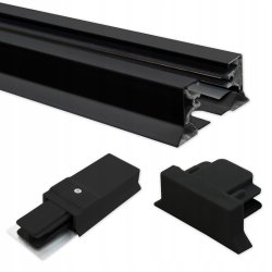 SZYNOPRZEWÓD 1-fazowy CZARNY 1mb szyna 230V