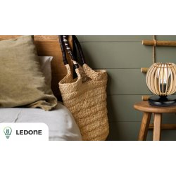 LAMPKA NOCNA LAMPA STOŁOWA DREWNIANA LOFT RETRO E27 DO SYPIALNI DO GNIAZDKA