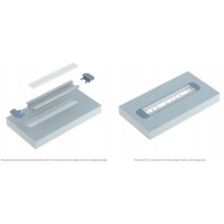 PROFIL ALUMINIOWY biały wpuszczany typ B do taśm LED 1m + KLOSZ