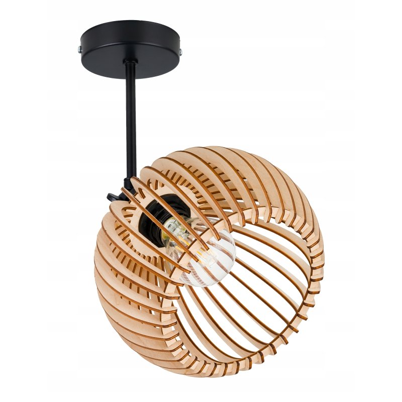 Lampa kinkiet ścienny regulowany LOFT klosz kula 36 Drewno na 1x e27