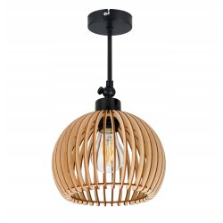 Lampa kinkiet ścienny regulowany LOFT klosz kula 36 Drewno na 1x e27