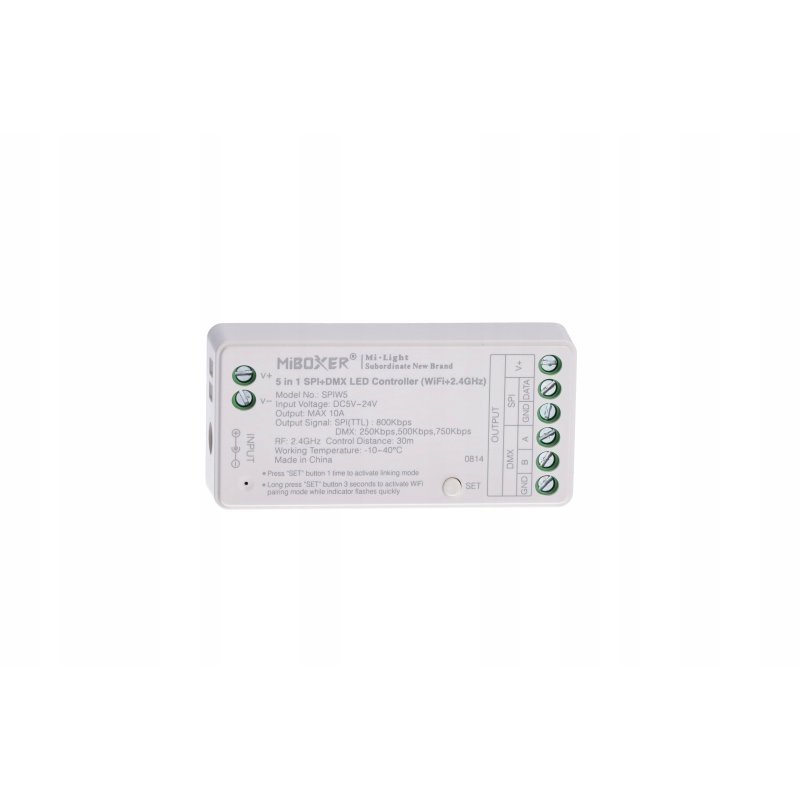 Sterownik MiLight SPiW5 cyfrowy SPI+DMX kolor/CCT/RGB/RGBW/RGBCCT 5-24V 10A