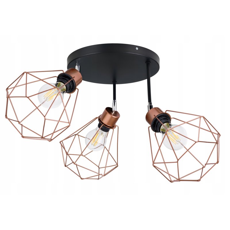 Lampa plafon ruch sufit żyrandol loft drut diament