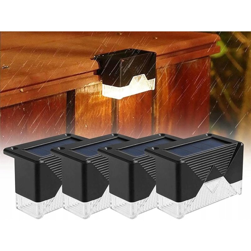 4x zestaw Lampka ogrodowa SOLARNA SCHODOWA na schody taras płot LED ZIMNY