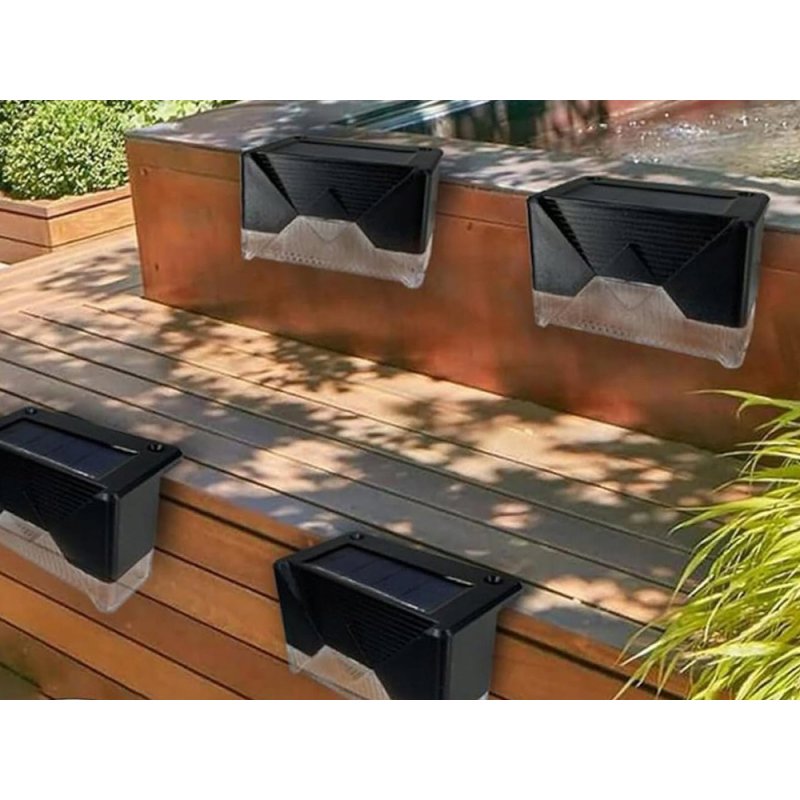 4x zestaw Lampka ogrodowa SOLARNA SCHODOWA na schody taras płot LED ZIMNY