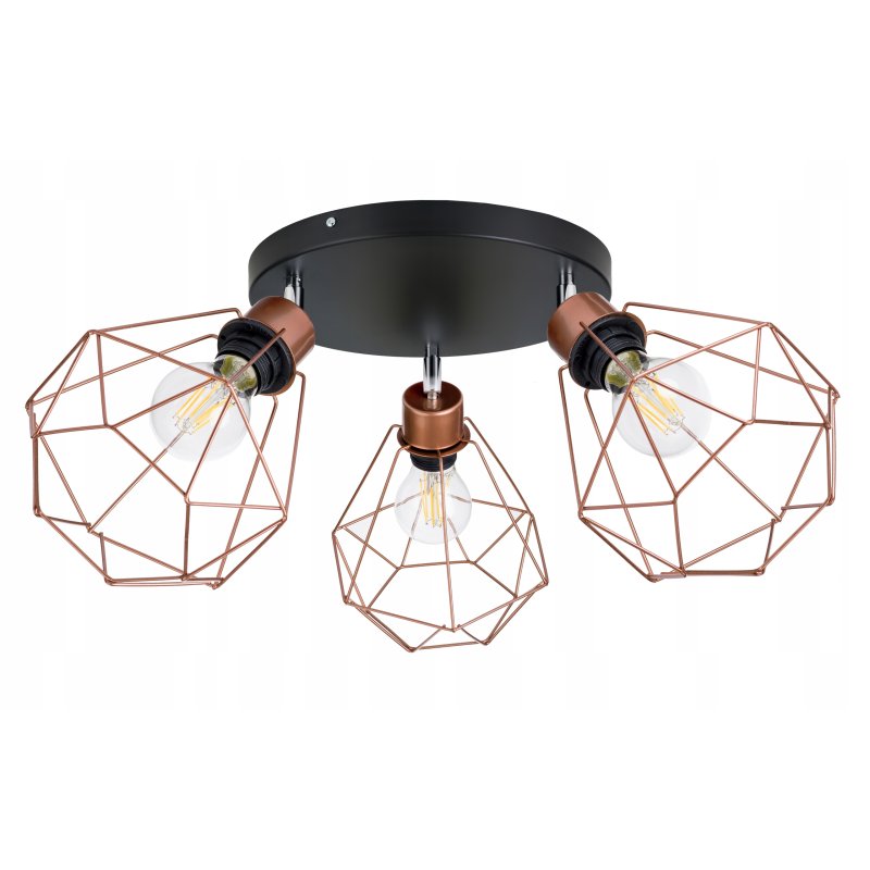 Lampa plafon ruch sufit żyrandol loft drut diament