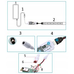 Sterownik Kontroler do taśm LED RGBW WiFi Android ALEXA TUYA Google 12V 24V