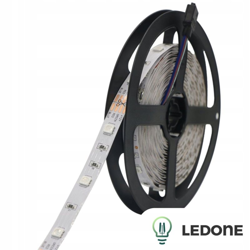 TAŚMA LED RGB + BIAŁY ZESTAW 5m 5050 KOLOROWE NA PILOTA PILOT Z ZASILACZEM