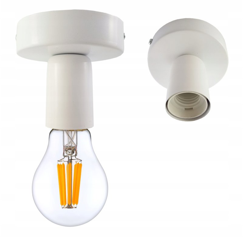 LAMPA sufitowa plafon biały Loft na E27 Edison