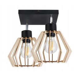 LAMPA PLAFON żyrandol E27 sufitowa BRYLANT Drewno