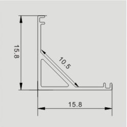 1mb Profil aluminiowy NAROŻNY SREBRNY Szeroki kąt