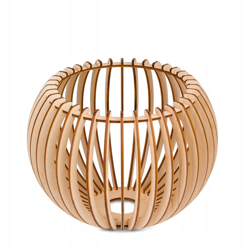 Lampa wisząca zwis żyrandol sufitowa LOFT klosz kula 36 Drewno na 3x e27