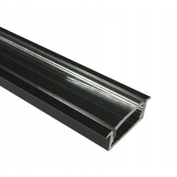 Zestaw PROFIL ALUMINIOWY czarny wpuszczany slim eko do taśm LED 2m + KLOSZ