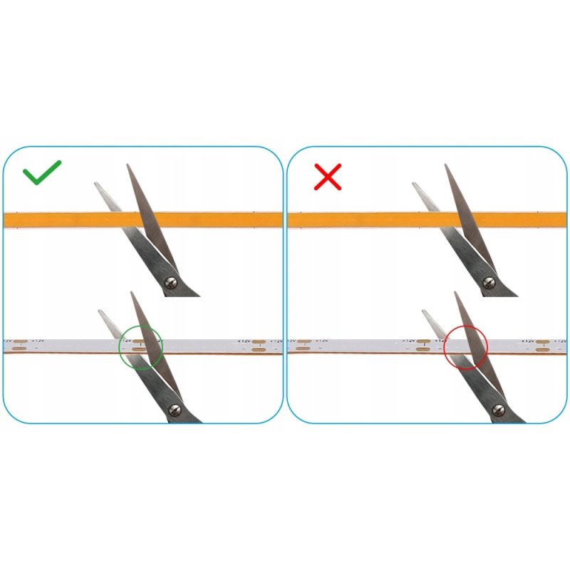 Taśma LED COB WĄSKA 4mm 24V neon linia biały neutral 5mb