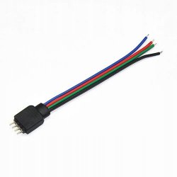 Złączka do taśmy LED RGB 4-PIN męska z kablem 10cm