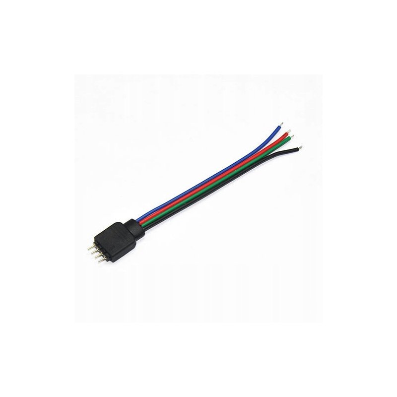 Złączka do taśmy LED RGB 4-PIN męska z kablem 10cm