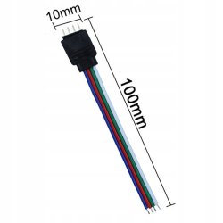 Złączka do taśmy LED RGB 4-PIN męska z kablem 10cm