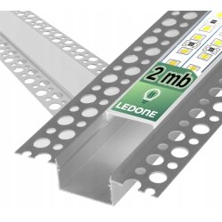 PROFIL aluminiowy XL szeroki 20mm do taśm led płyt karton-gips KG KLOSZ 2m