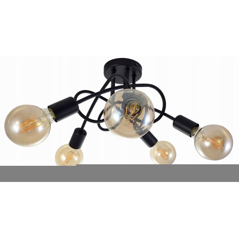 SUFITOWA LAMPA WISZĄCA PLAFON LOFT EDISON 5 x E27