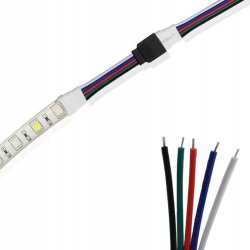 Złączka do taśmy LED RGBW 5-PIN męska z kablem