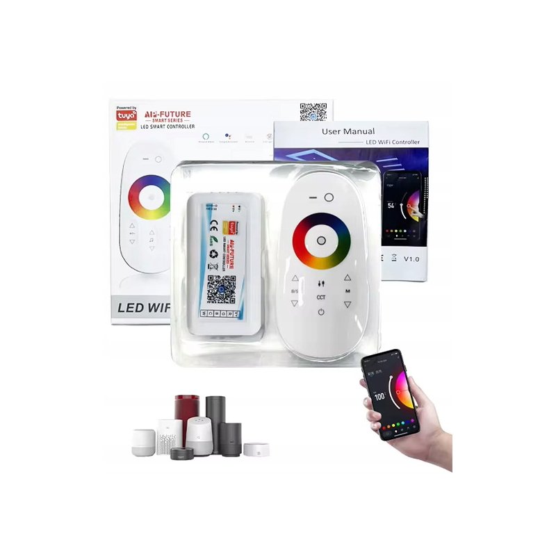 Sterownik Kontroler taśm LED RGBCCT WiFi Android ALEXA TUYA Google PILOT RF