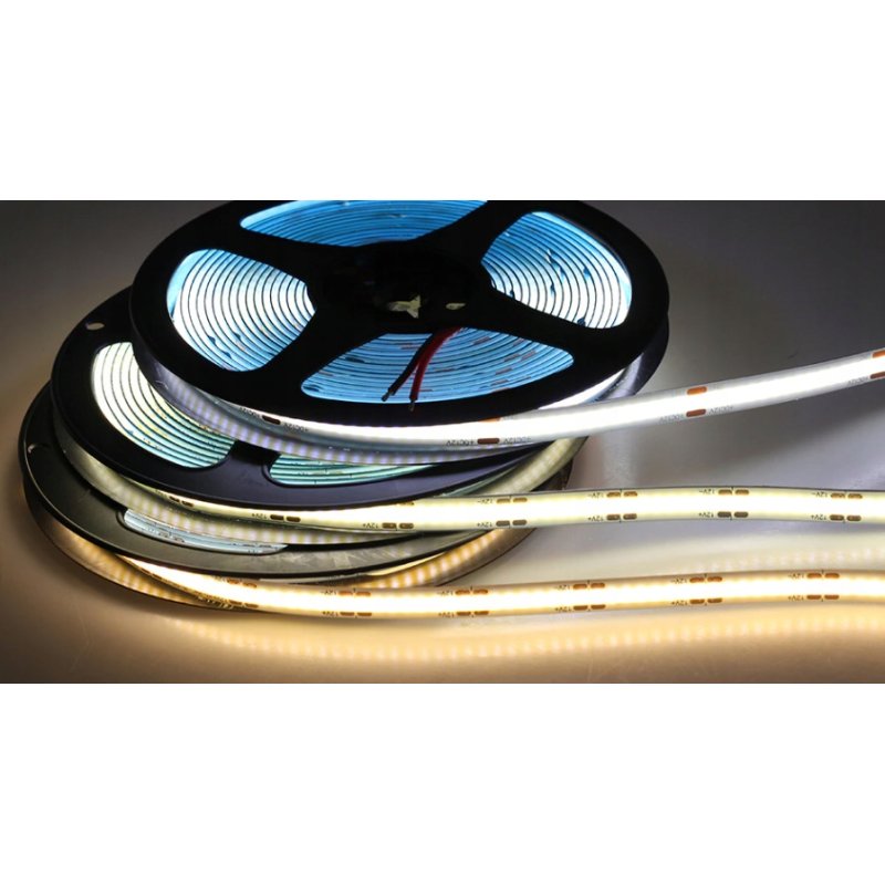 TAŚMA LED COB 12V 12w/m ip44 NEON ZIMNA 5m LINIA