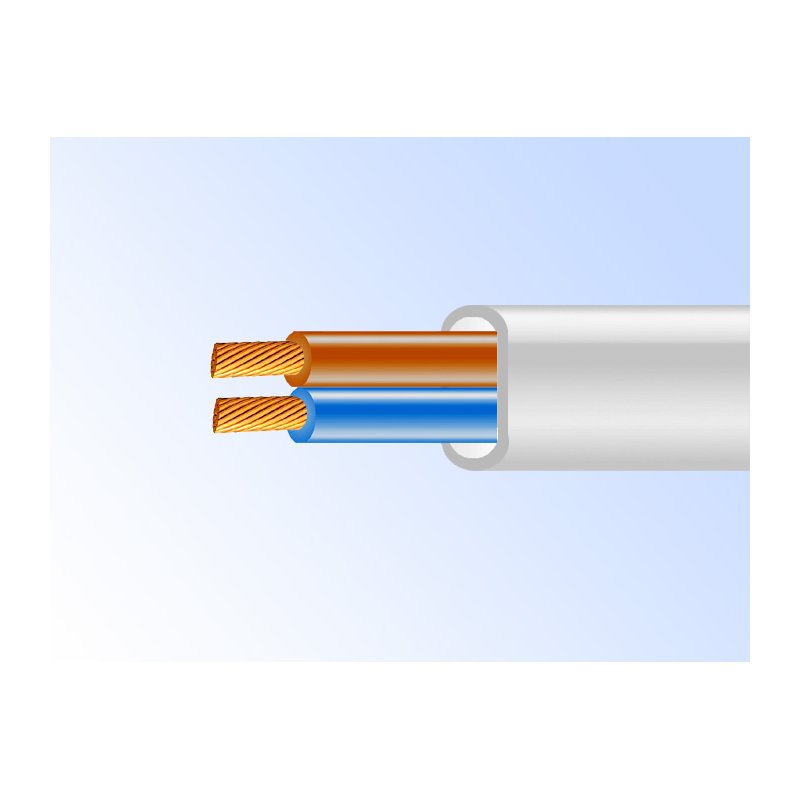 Kabel Przewód prądowy LINKA OMYp 2x1 Cu Biały 1mb