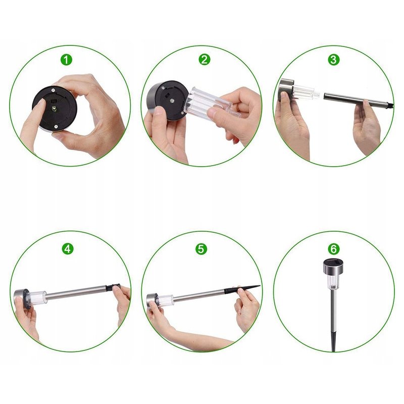 Lampka ogrodowa SOLARNA inox LAMPA wbijana LED barwa ZIMNA