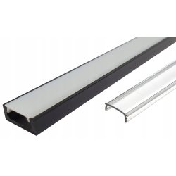 Profil LED CZARNY 2m do taśm LED 8 10 mm + KLOSZ
