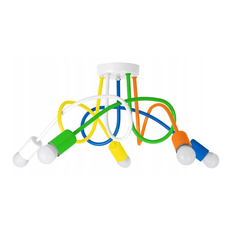 KOLOROWA LAMPA SUFITOWA ZWIS ŻYRANDOL SNAKE 5xE27